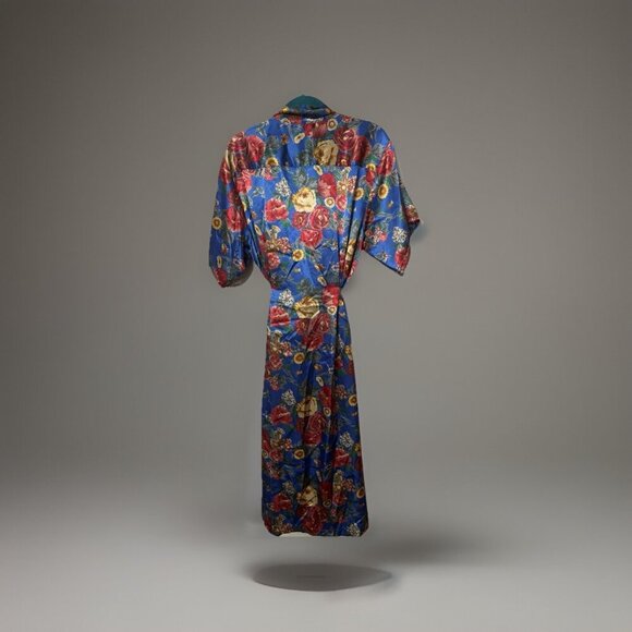 Gracie Bishop Vtg Floral Robe w Pockets, Size Medium, Coquette Starlet Glamour - Picture 2 of 6